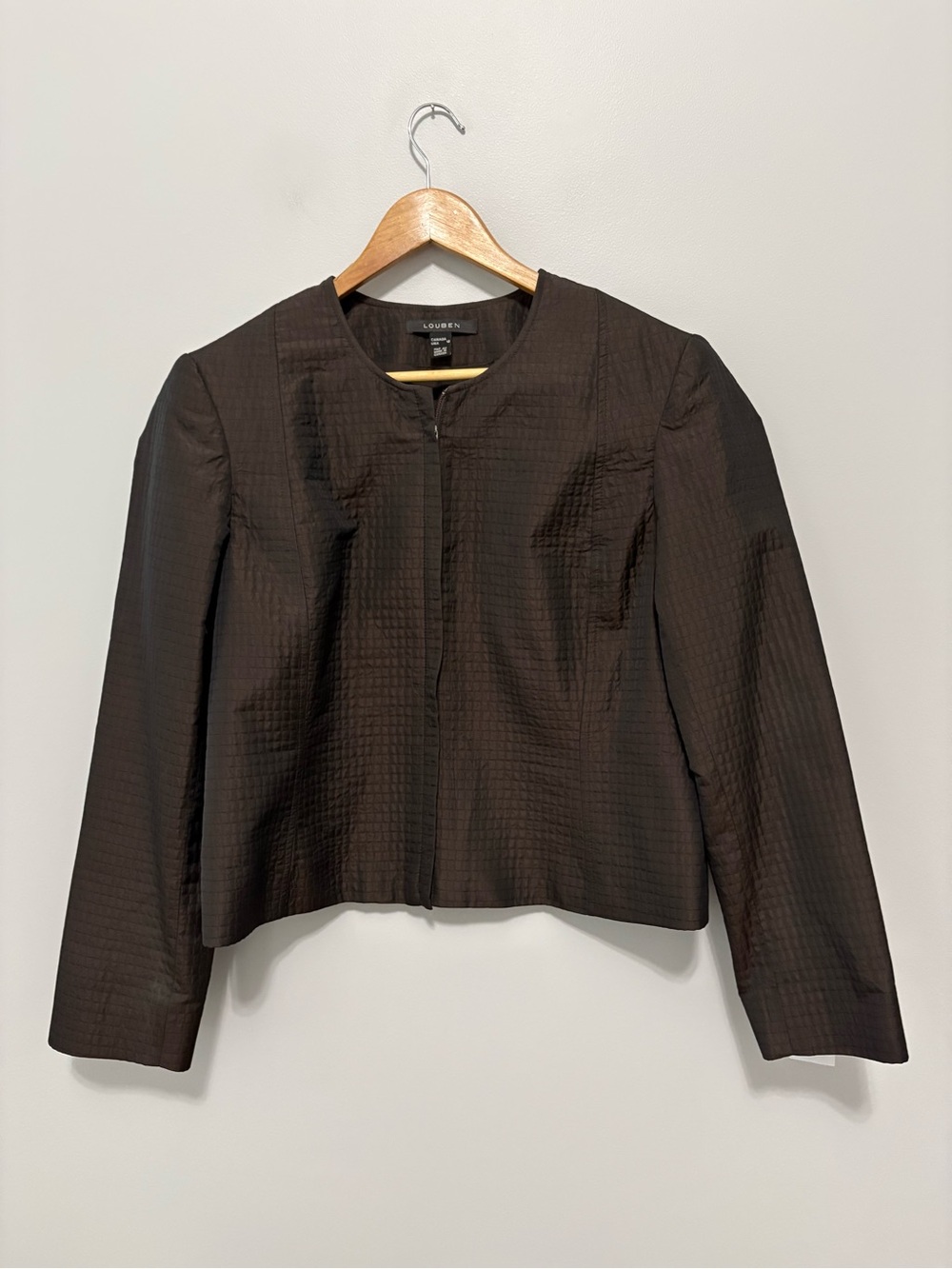 Louben Textured Quilted Bronze Old Money Uptown Quiet Luxury Light Jacket